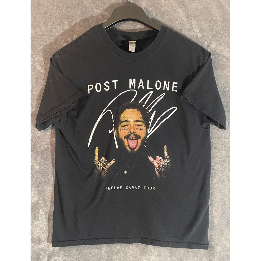 Post Malone Twelve Carat Tour T-Shirt Mens Large Black Concert Graphic Tee Roddy